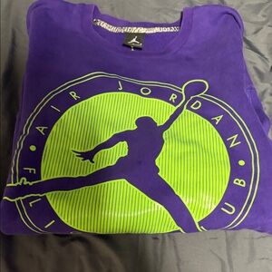 Jordan Flight Club Purple and Green Sweatshirt